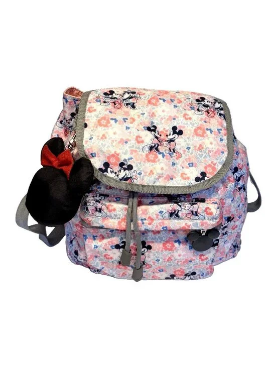 LeSportsac Mickey Minnie Spring Fling Mini Voyager Backpack + Bag Charm