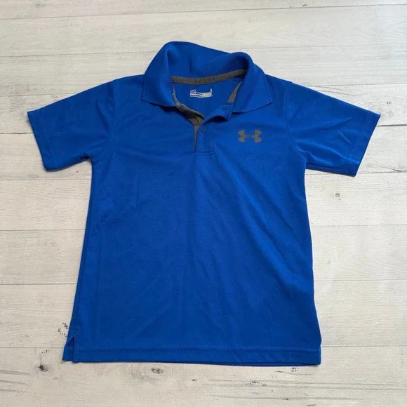 Under armour blue‎ polo shirt boys size 5