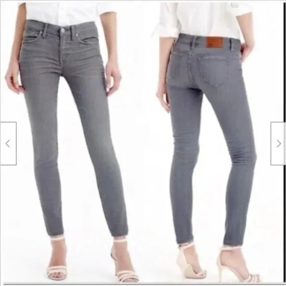 J.CREW Toothpick‎ Gray Skinny Stretchy Jeans Size 26