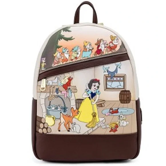 Disney Loungefly Mini Backpack - Snow White And The Seven Dwarfs Multi Scene NWT