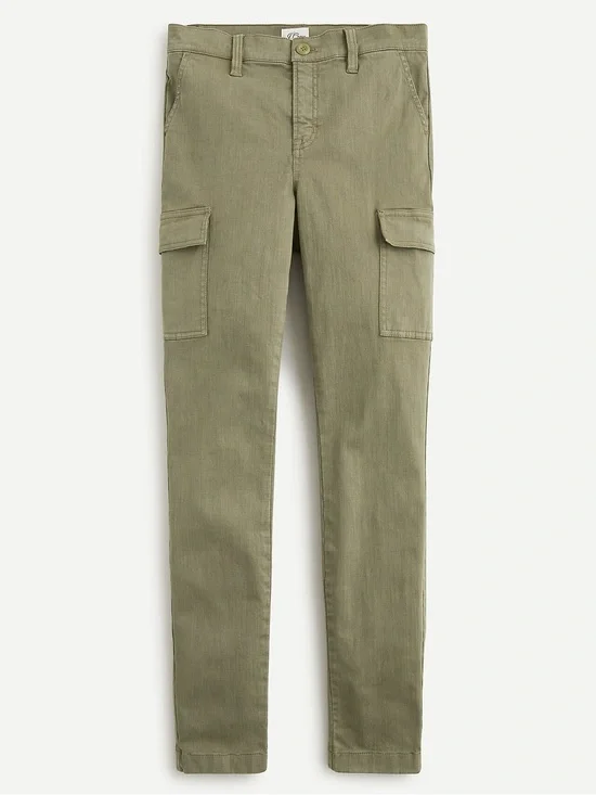 J. Crew High Rise Skinny Washed Cargo Pant Olive Cotton Utility Trousers Size 26