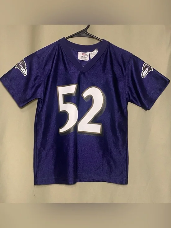 NFL Kids Purple #52 Ravens Football Jersey Boys M (5/6)