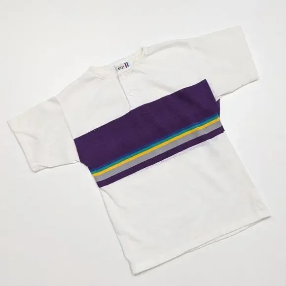 Vintage Billy the Kid T-Shirt Boys Size 7 White Stripe Tee