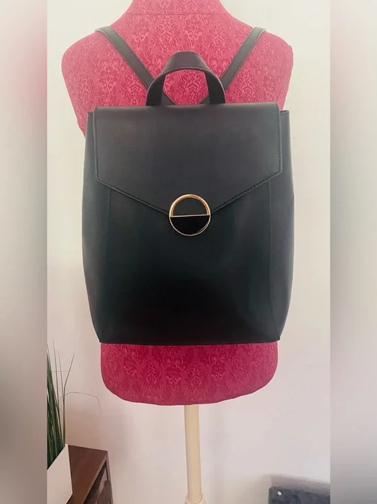 Madison West Women's Backpack Purse with Gold Accent