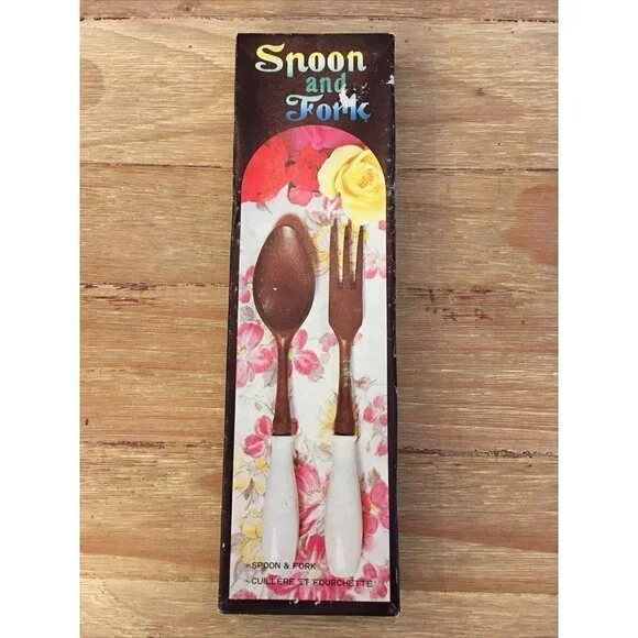 Vtg HAKUSAN JAPAN Great Smoky Mountains Souvenir Salad Spoon & Fork Set - In Box