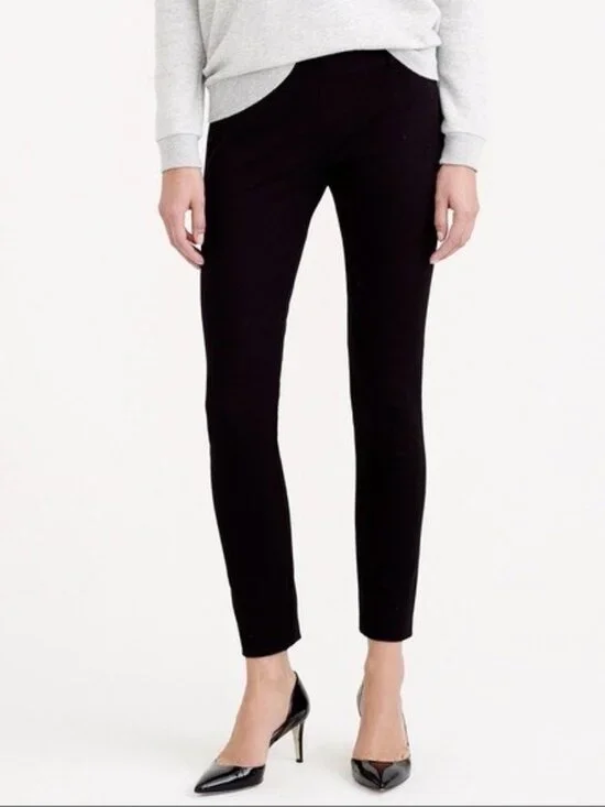 J. Crew Minnie City Fit Stretch Twill Ankle Pants in Black