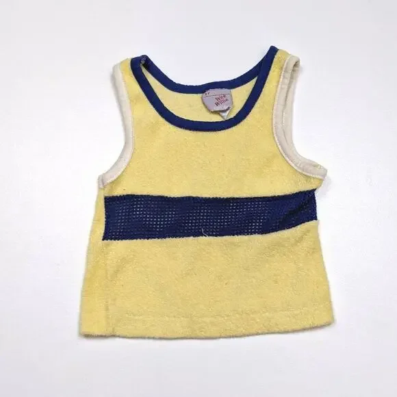Vintage Wee Willy Tank Top Boys Size 12-18m Yellow Terry