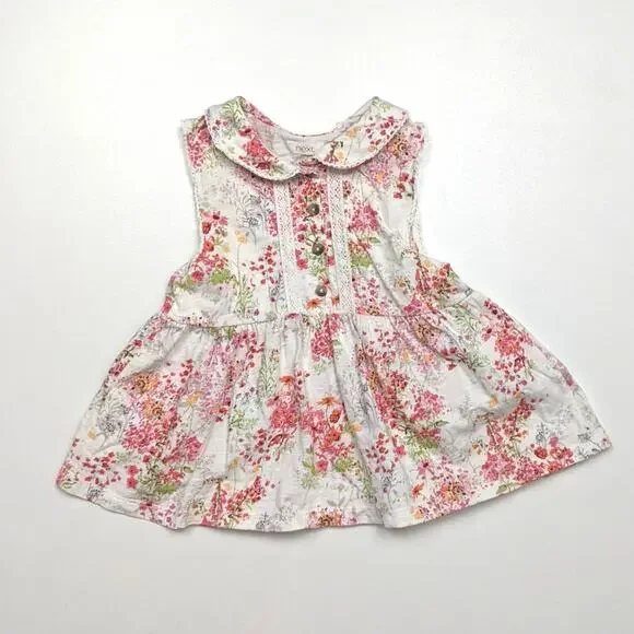 Next Tank Top Girls Size 3-4y Floral Swing Peter Pan Collar