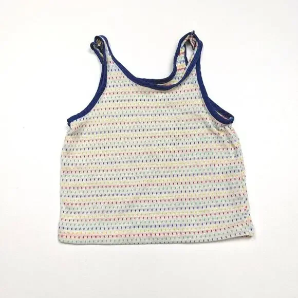 Vintage Handmade Tank Top Unisex Children's Size 18m Ringer Rainbow