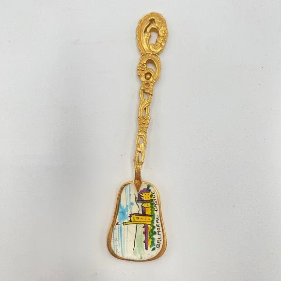 Balmoral Castle Souvenir Spoon Gold‎ Tone Collectible Decorative