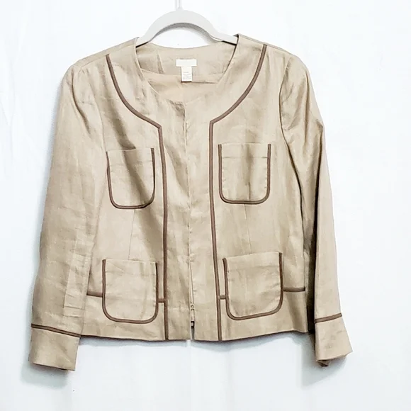 J. Crew Linen Short Bolero Blazer Size 6