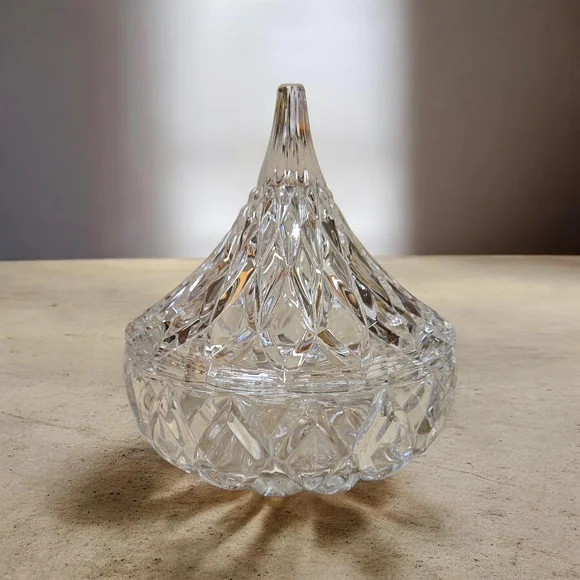 Godinger Shannon Crystal Hershey's Kiss Lidded Candy Dish Trinket Box