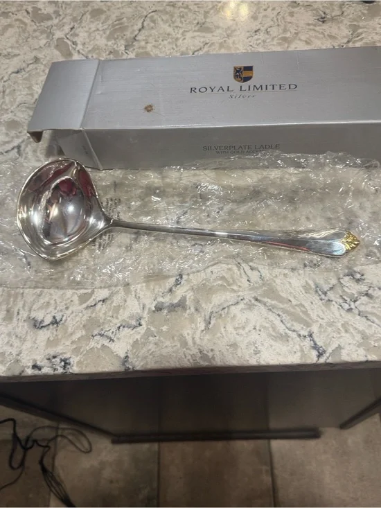 The Limited Silverplate Ladle with Gold Accent