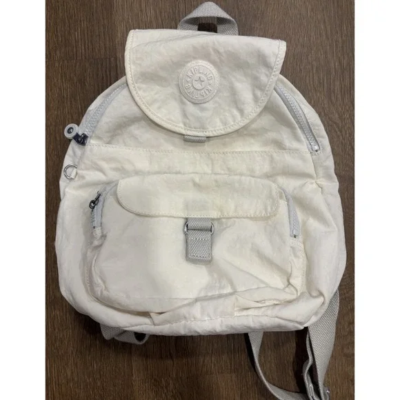 Kipling Small Cream Nylon Backpack