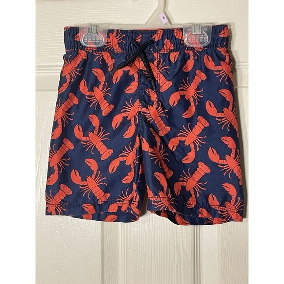Boys Swim Trunks Lobster/crawfish Design Blue And Red Size 3T Old‎ Navy