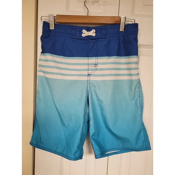 Old Navy Boys Blue Ombre‎ Striped Swim Trunks/Board Shorts Size XL 14-16