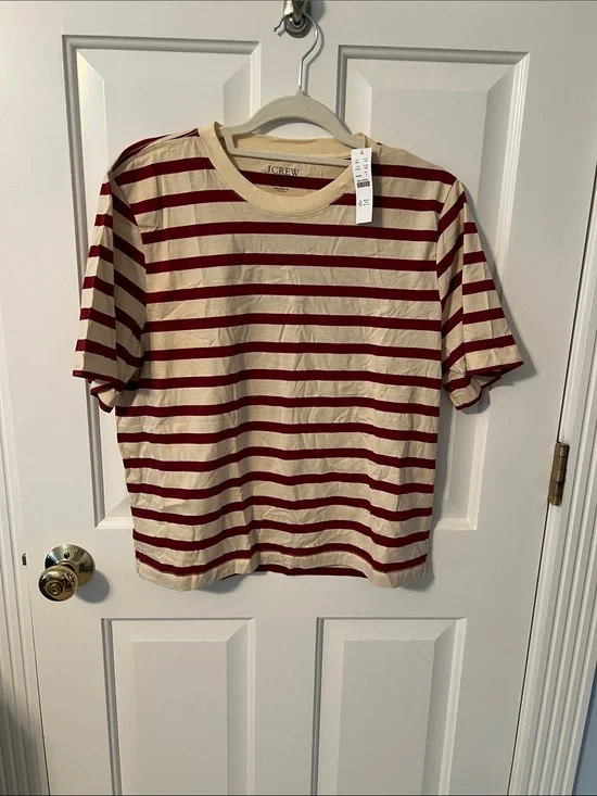 J. Crew Boyfriend Fit Striped T-Shirt NWT Size S
