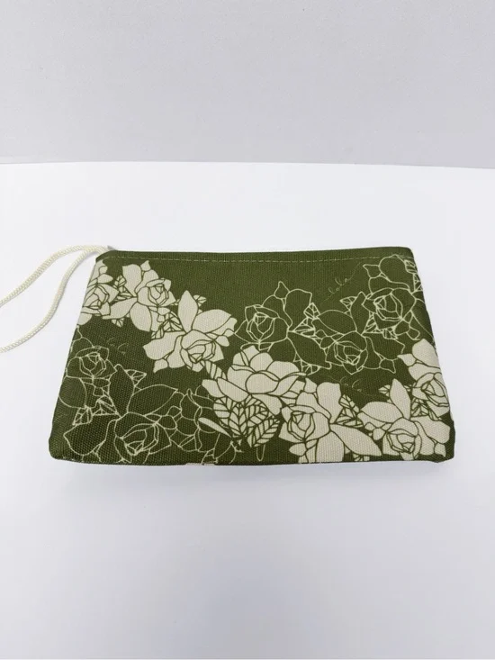Lola by Simply Sisters - Green and Cream Rose Print Pouch