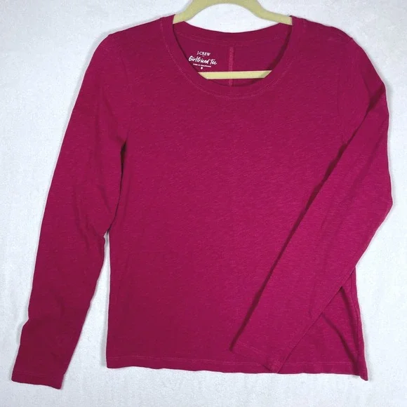 j crew girlfriend tee‎ long sleeve 100% cotton S capsule layering granola preppy