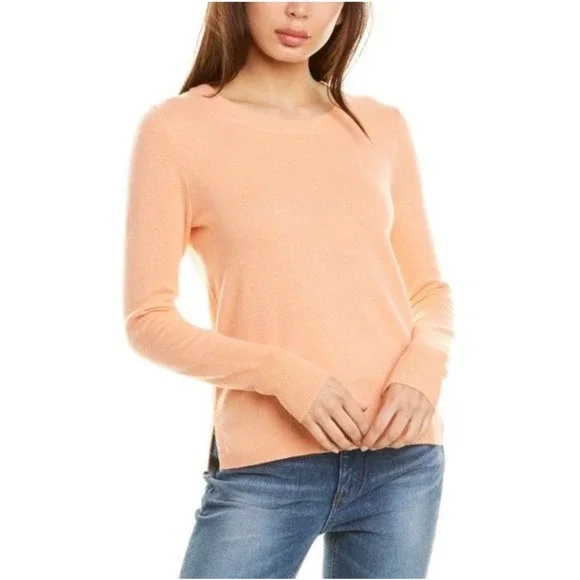 J.Crew Cashmere Slim-Fit Crewneck Sweater Womens Peach Pastel Orange Large K1313