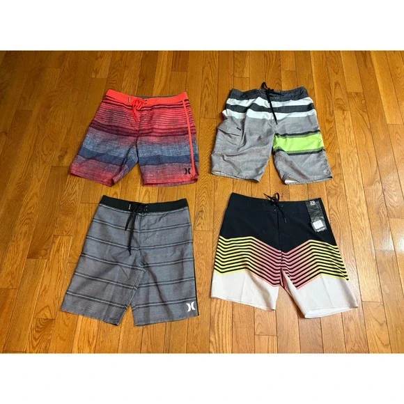 Bundle 4 Hurley O'Neill Billabong Boys Board Shorts Bundle Size 28 29 30 XL
