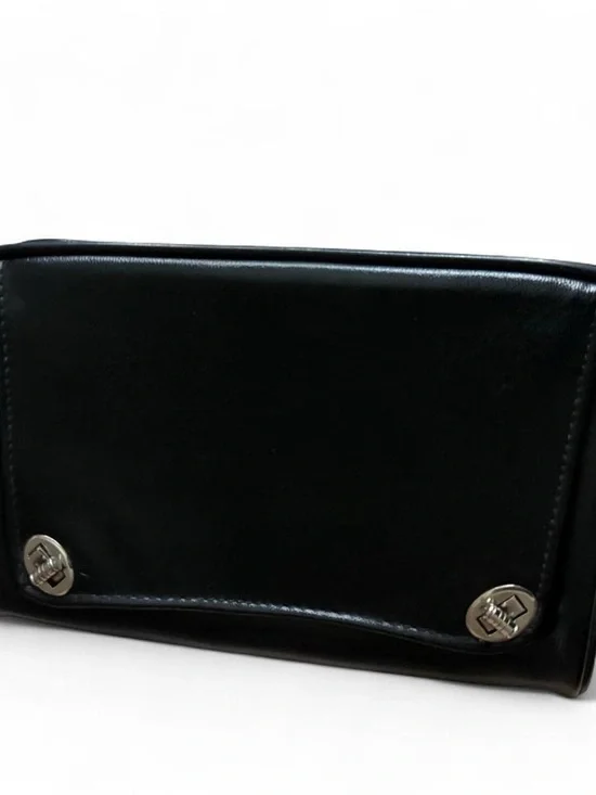 Classic Black Leather Women's Clutch