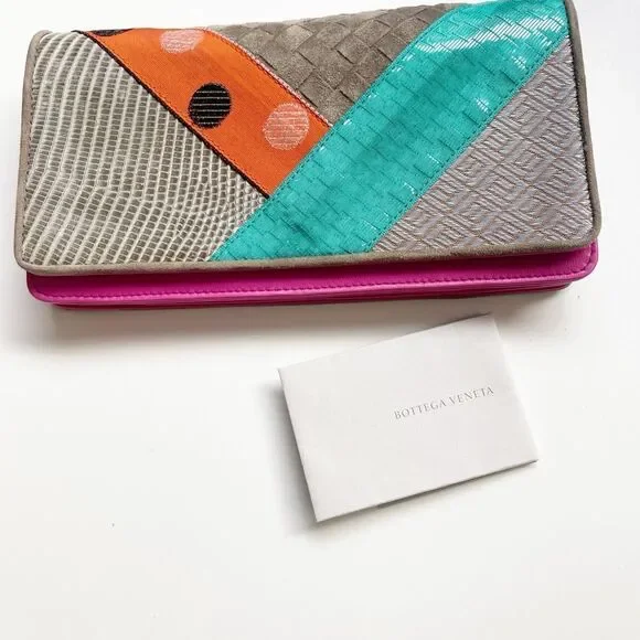 Bottega Veneta Multicolor patchwork Clutch wallet 2004
