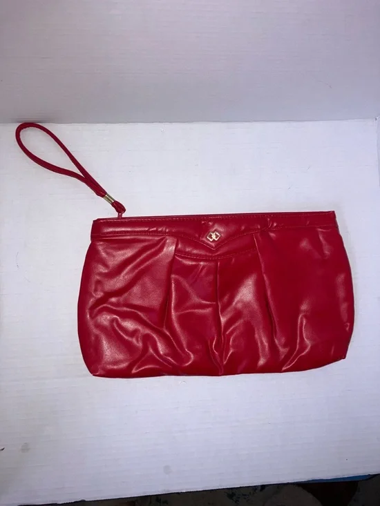 Vintage MCI 1980’s Red Women's Wristlet Clutch 8x13‎ Inches Punk Art Deco Disco