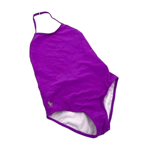 Polo Ralph Lauren Girl's Bathing Suit Swimwear Swim II Halter‎ Top 4/4T Purple