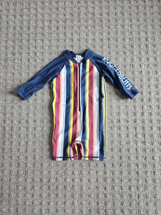 Rugged Butts Multi-Stripe Rash Guard One-Piece Swim Suit