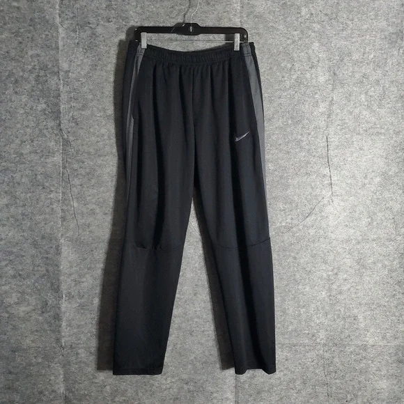 Nike Track Pants Mens XL Black Gray Athletic Joggers Made in Honduras Casual Fit