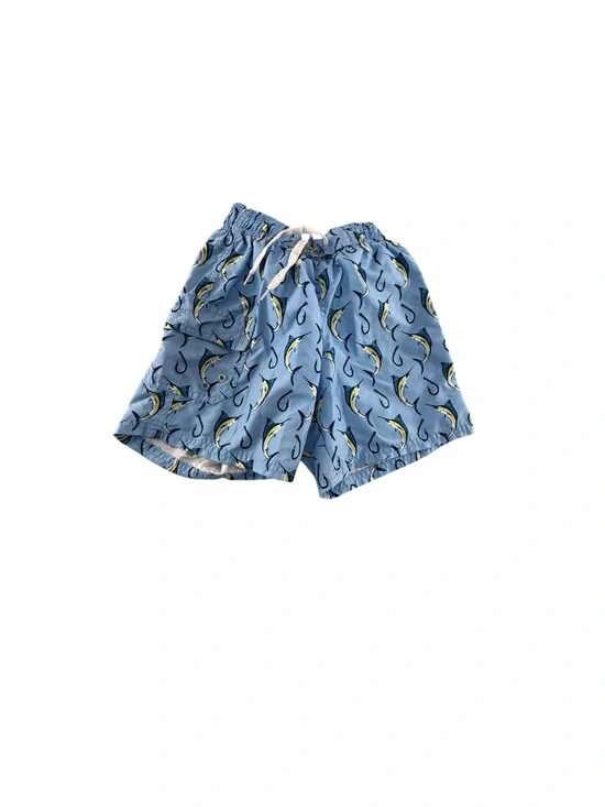 Boys' Light Blue Swim Trunks with Marlin Print