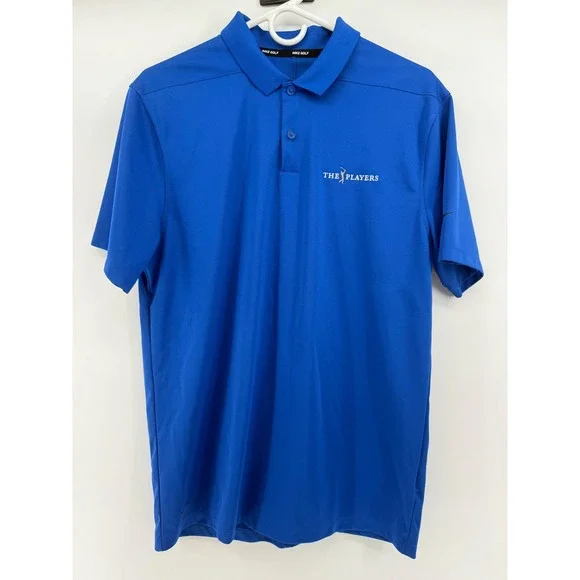 Nike Golf The Players TPC Dri-Fit Polo Shirt Men's‎ Medium Blue Dri Fit Wicking