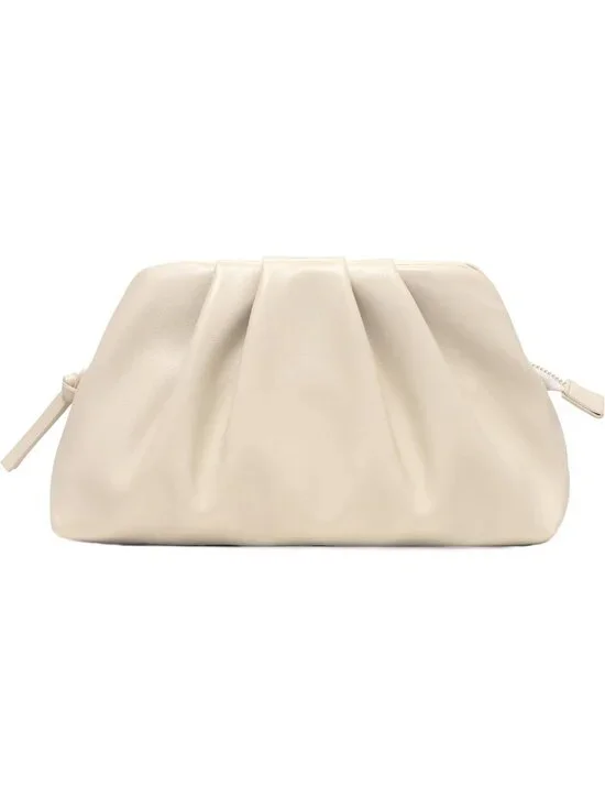 Stylish Vegan Leather Pleated Clutch Purse for Women - Chic Evening Bag with Zip