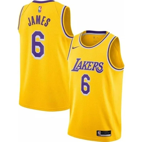 NIKE LeBron James Lakers Icon Swingman Jersey Yellow Sz‎ S *NEW* CW3669-738 $110
