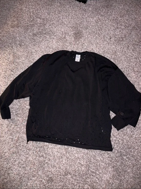 Nike Black Distressed Women's Crewneck Sweatshirt