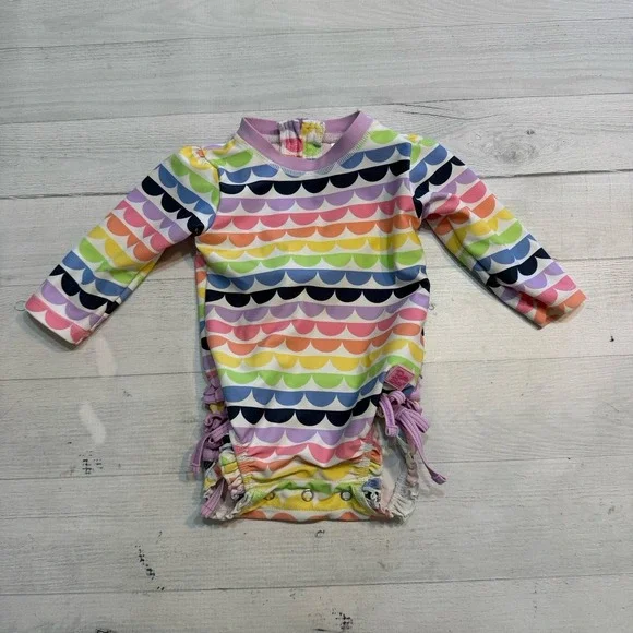 Rufflebutts girls rainbow one‎ piece swim suit 3-6 months