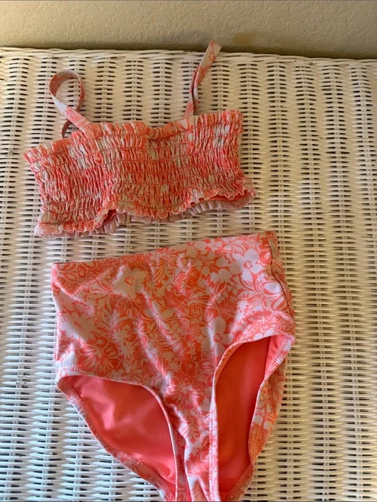 GAP Kids Coral Floral High-Waist Bikini Set