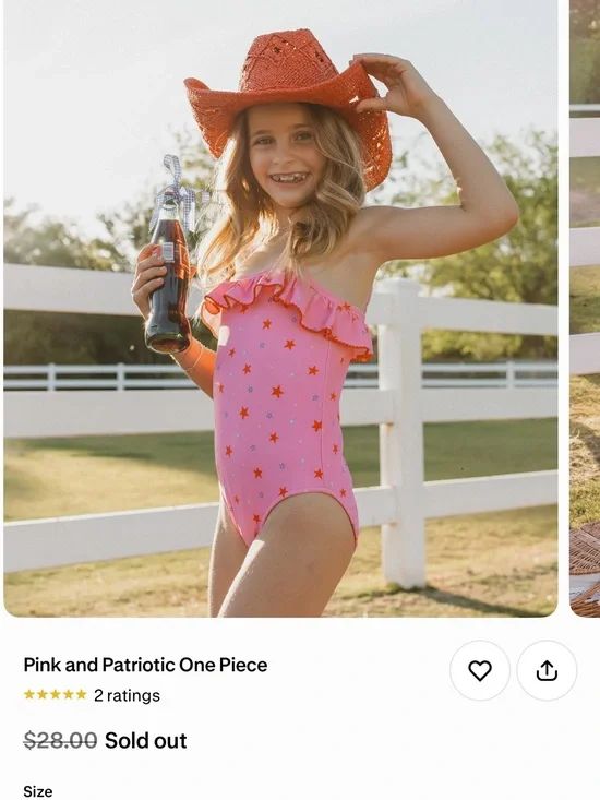 Kids Pink Star Print Ruffle One-Piece Swimsuit