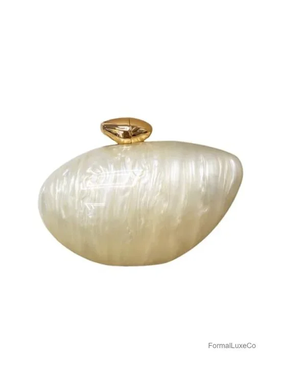 Acrylic Clutch Purse with Removable Chain Bridal Evening Bag