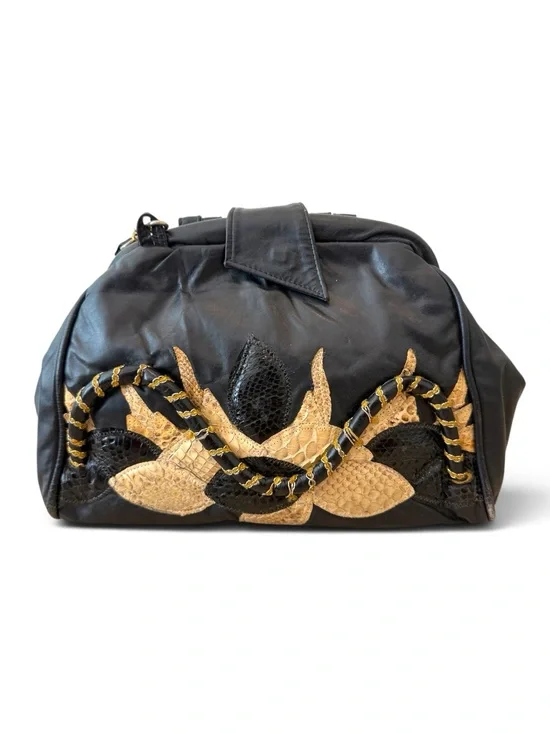 Vintage 80’s Embellished Leather Women’s Shoulder Bag
