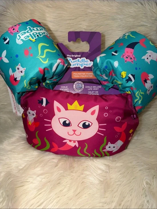 NEW Puddle Jumper Child Deluxe Life Vest Swim Floats Floaties Mermaid Cat KITTEN