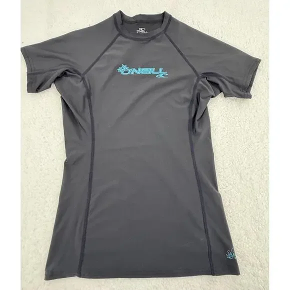 ONeill Black SPF 50 Plus Short Sleeve Elastane Rash Guard‎ Unisex Size XLarge