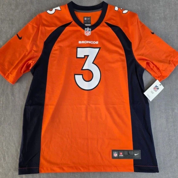 Nike Football‎ Jersey Mens Large Orange Russell Wilson Denver Broncos NFL New