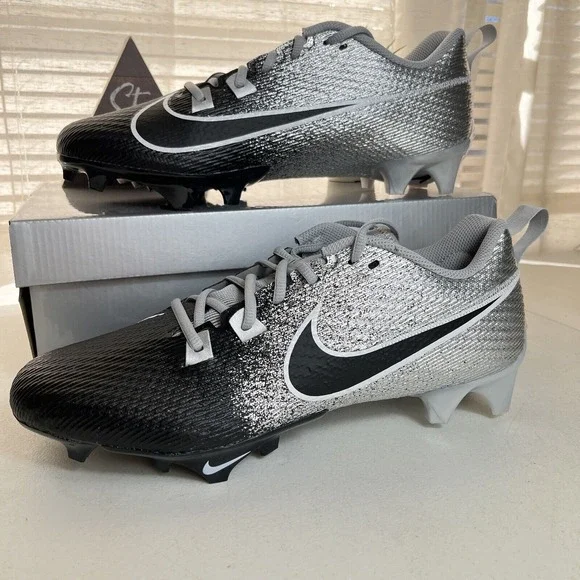 Nike Vapor Edge Speed 360 2 Metallic Silver Black Men Size 7.5 Football‎ Cleats