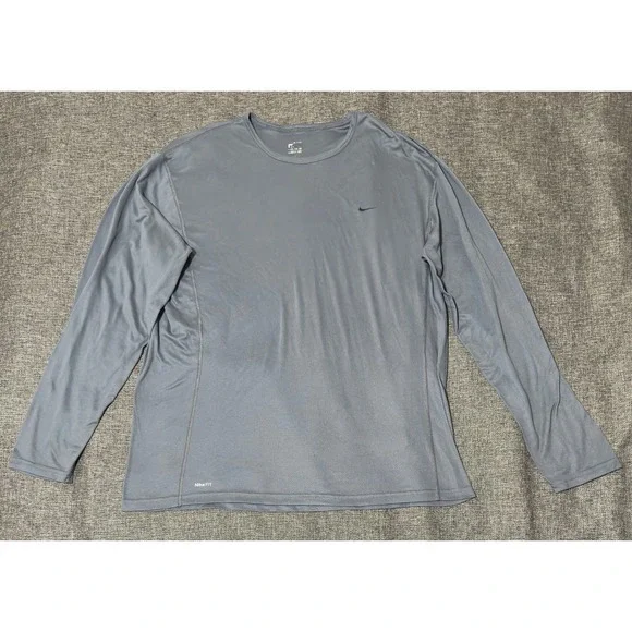 Nike Mens XXL Long Sleeve T-Shirt Grey Nike FIT Activewear