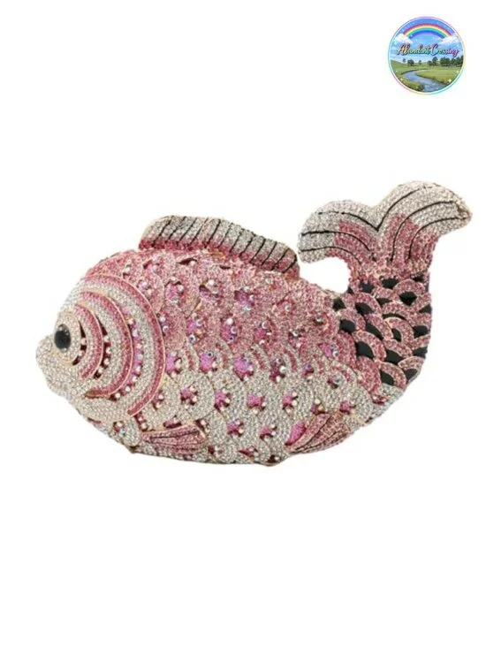 Luxury Rhinestone Fish Clutch - Sparkling Evening Bag for Weddings & Parties
