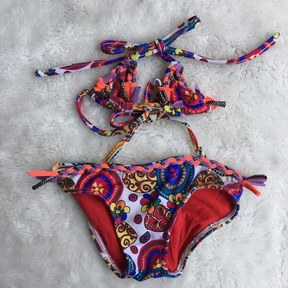 Girls Tiny Triangle Bikini Size 4