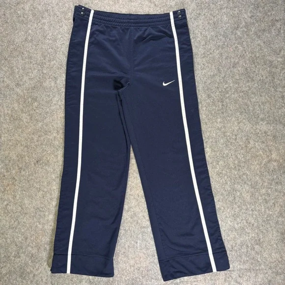 VTG Y2K Nike Mens S‎ Navy Lined Windbreaker Track Pants Baggy Warm Up 436633-420