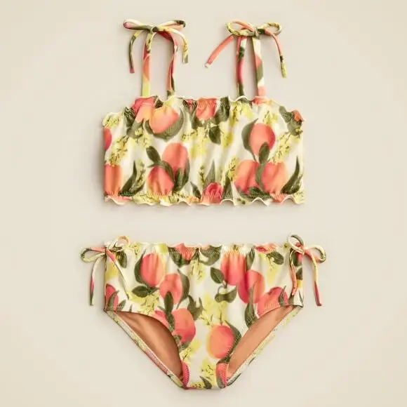 NWT J Crew Girls' Lettuce-Edge Two-Piece Swimsuit Bikini 5